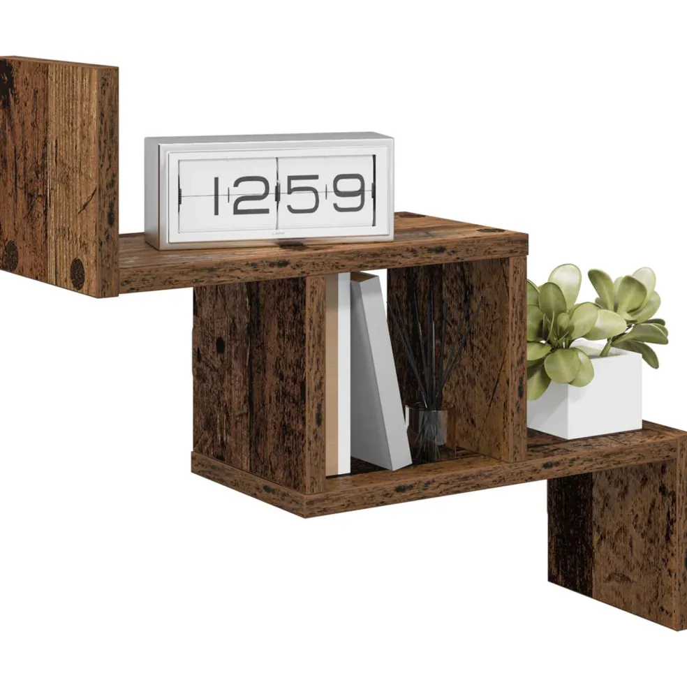 vidaXL Wandplank Oud hout 48 x 15 x 42 cm Bewerkt hout