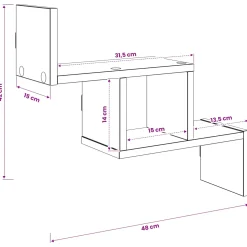 vidaXL Wandplank Oud hout 48 x 15 x 42 cm Bewerkt hout