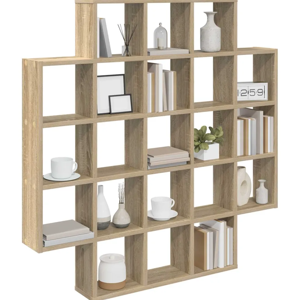 vidaXL Wandplank Sonoma Eiken 100 x 13 x 100 cm Bewerkt hout