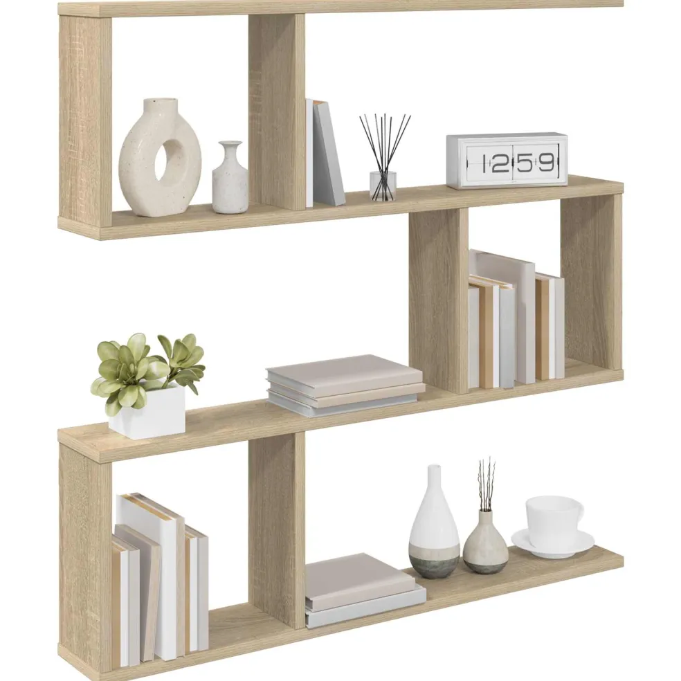 vidaXL Wandplank Sonoma Eiken 80 x 12 x 79,5 cm Bewerkt hout