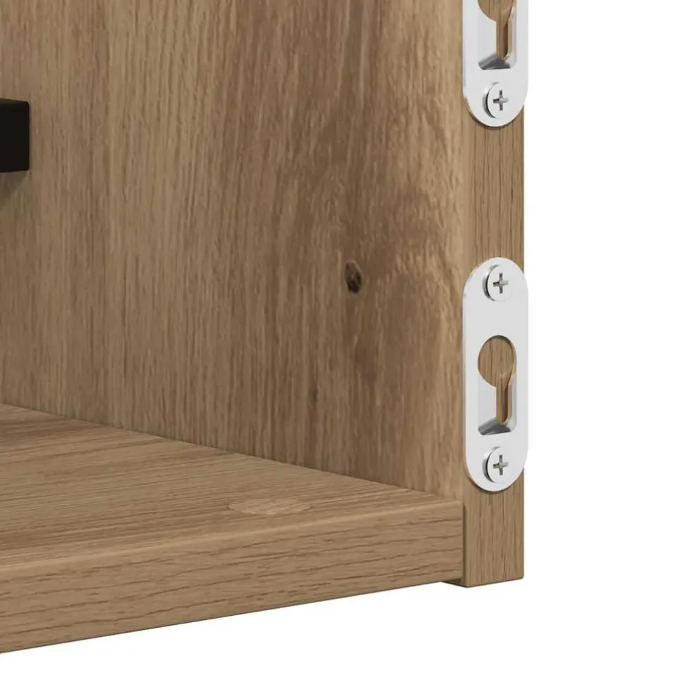 vidaXL Wandplank 2 st Artisan Eiken 60 x 16 x 14 cm
