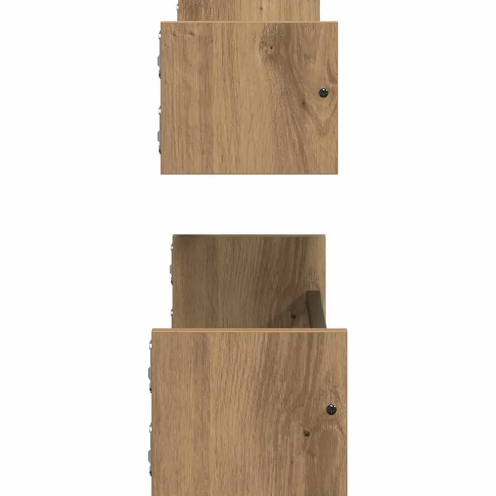 vidaXL Wandplank 2 st Artisan Eiken 60 x 16 x 14 cm