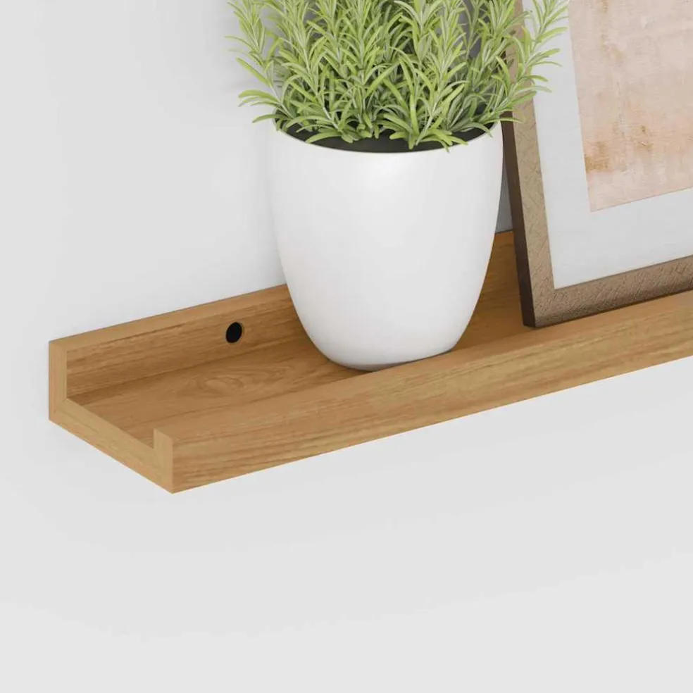 vidaXL Wandplank 2 st Bruin 40 x 9 x 3 cm Bewerkt hout