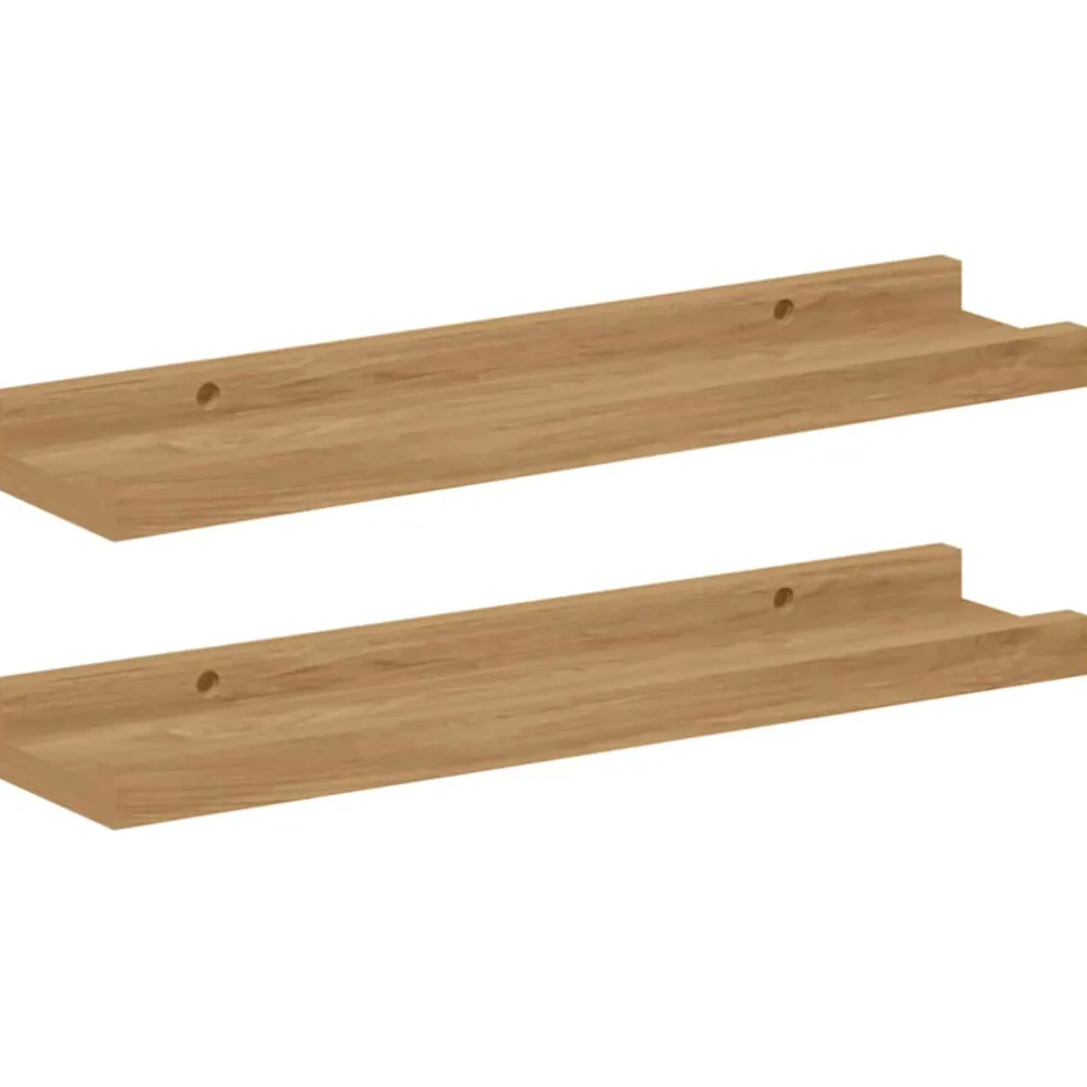 vidaXL Wandplank 2 st Bruin 40 x 9 x 3 cm Bewerkt hout