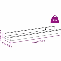 vidaXL Wandplank 2 st Bruin 40 x 9 x 3 cm Bewerkt hout