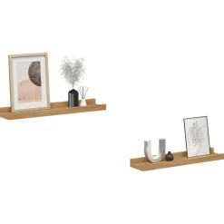 vidaXL Wandplank 2 st Bruin 40 x 9 x 3 cm Bewerkt hout