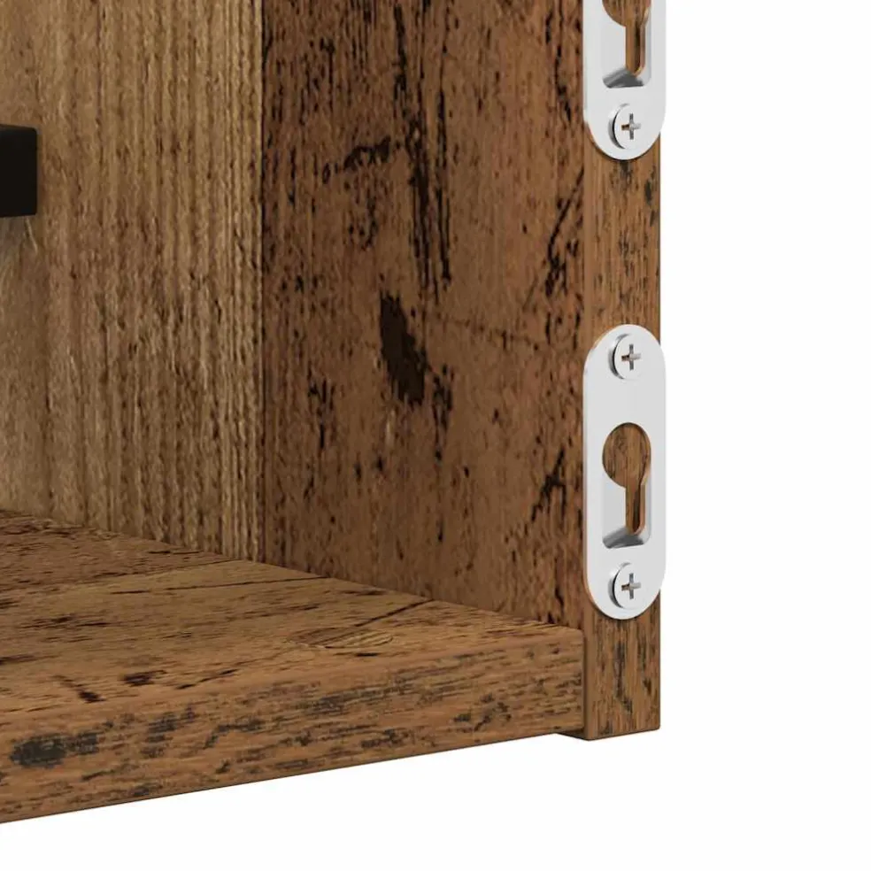 vidaXL Wandplank 2 st Oudhout 60 x 16 x 14 cm