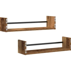 vidaXL Wandplank 2 st Oudhout 60 x 16 x 14 cm