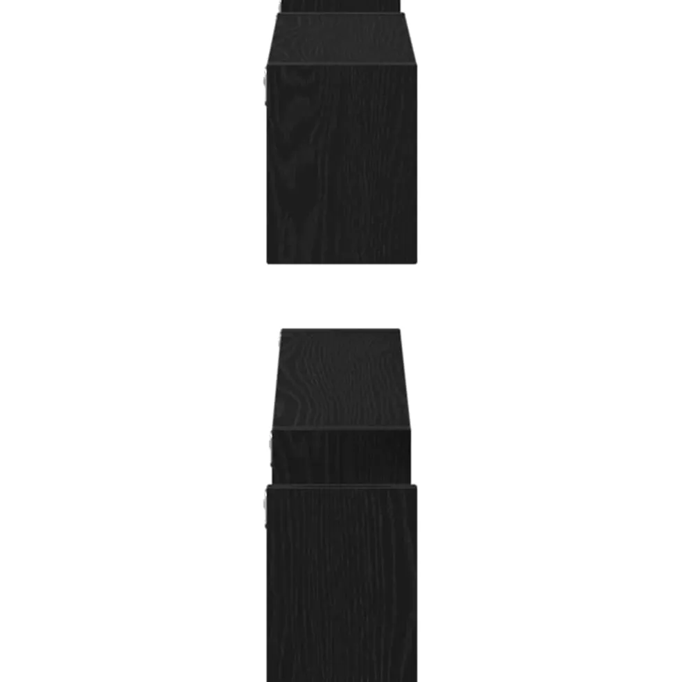 vidaXL Wandplank 2 st Zwart Eiken 100 x 15 x 20 cm Bewerkt hout