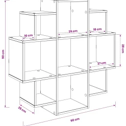 vidaXL Wandplank Wit 90 x 25 x 90 cm Bewerkt hout