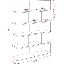 vidaXL Wandplank Wit 70 x 20 x 100 cm Bewerkt hout