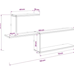 vidaXL Wandplank Wit 122 x 18 x 60 cm Bewerkt hout