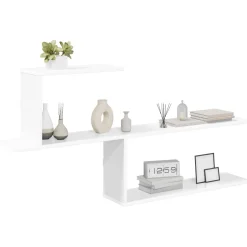 vidaXL Wandplank Wit 122 x 18 x 60 cm Bewerkt hout