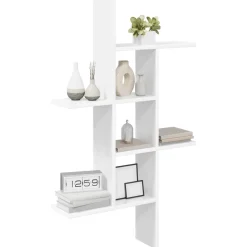 vidaXL Wandplank Wit 61 x 15 x 102 cm Bewerkt hout