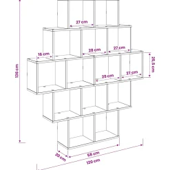 vidaXL Wandplank Wit 120 x 20 x 136 cm Bewerkt hout