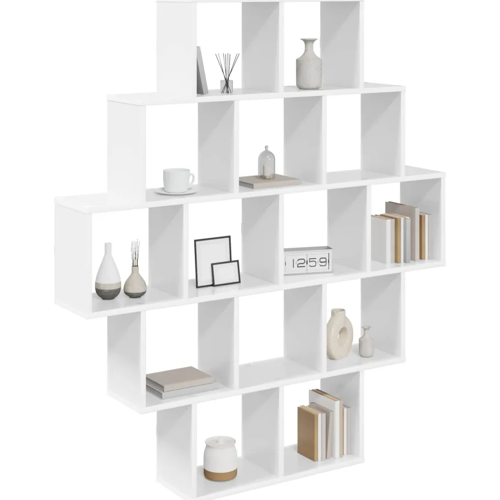 vidaXL Wandplank Wit 120 x 20 x 136 cm Bewerkt hout