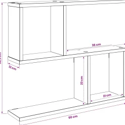 vidaXL Wandplank Zwart eiken 60 x 12 x 50,5 cm Bewerkt hout