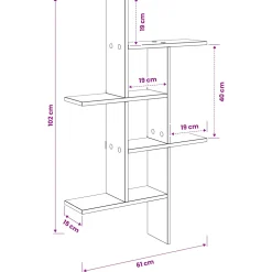 vidaXL Wandplank Zwart eiken 61 x 15 x 102 cm Bewerkt hout
