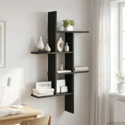vidaXL Wandplank Zwart eiken 61 x 15 x 102 cm Bewerkt hout