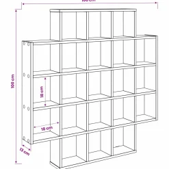 vidaXL Wandplank Zwart eiken 100 x 13 x 100 cm Bewerkt hout