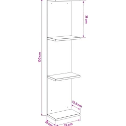vidaXL Wandplank Zwart eiken 25 x 15 x 100 cm Bewerkt hout