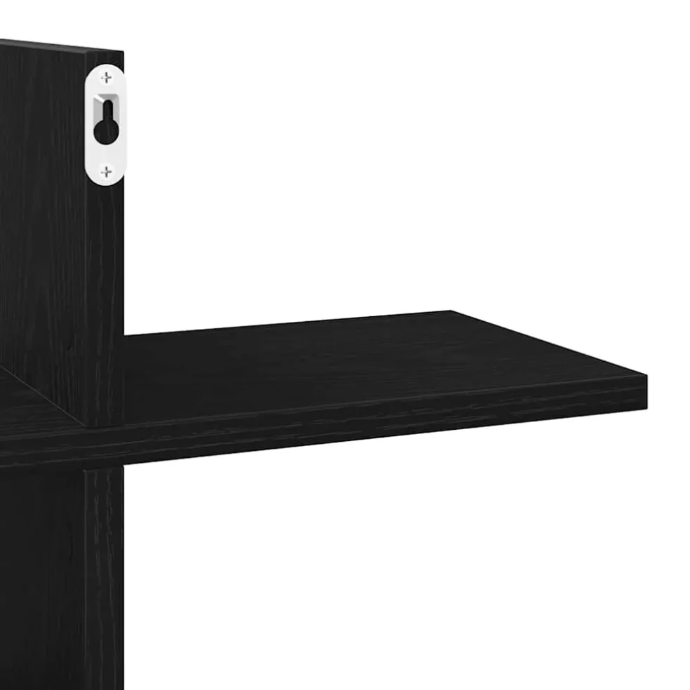 vidaXL Wandplank Zwart Eiken 124,5x18x60,5 cm Bewerkt Hout