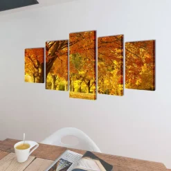 vidaXL Wandprintset esdoorn 100x50 cm canvas