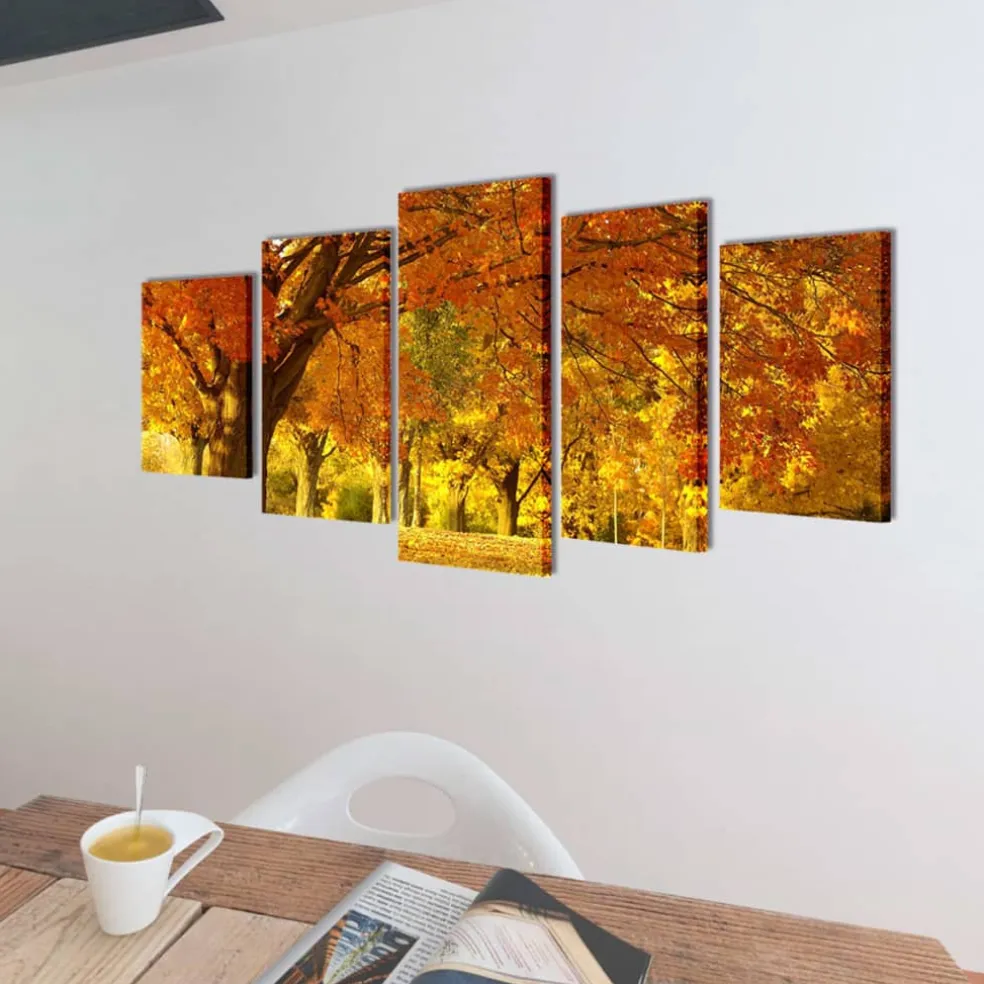 vidaXL Wandprintset esdoorn 100x50 cm canvas