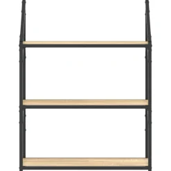 vidaXL Wandrek 3-laags 60x21x78,5 cm bewerkt hout sonoma eikenkleurig