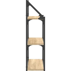 vidaXL Wandrek 3-laags 60x21x78,5 cm bewerkt hout sonoma eikenkleurig