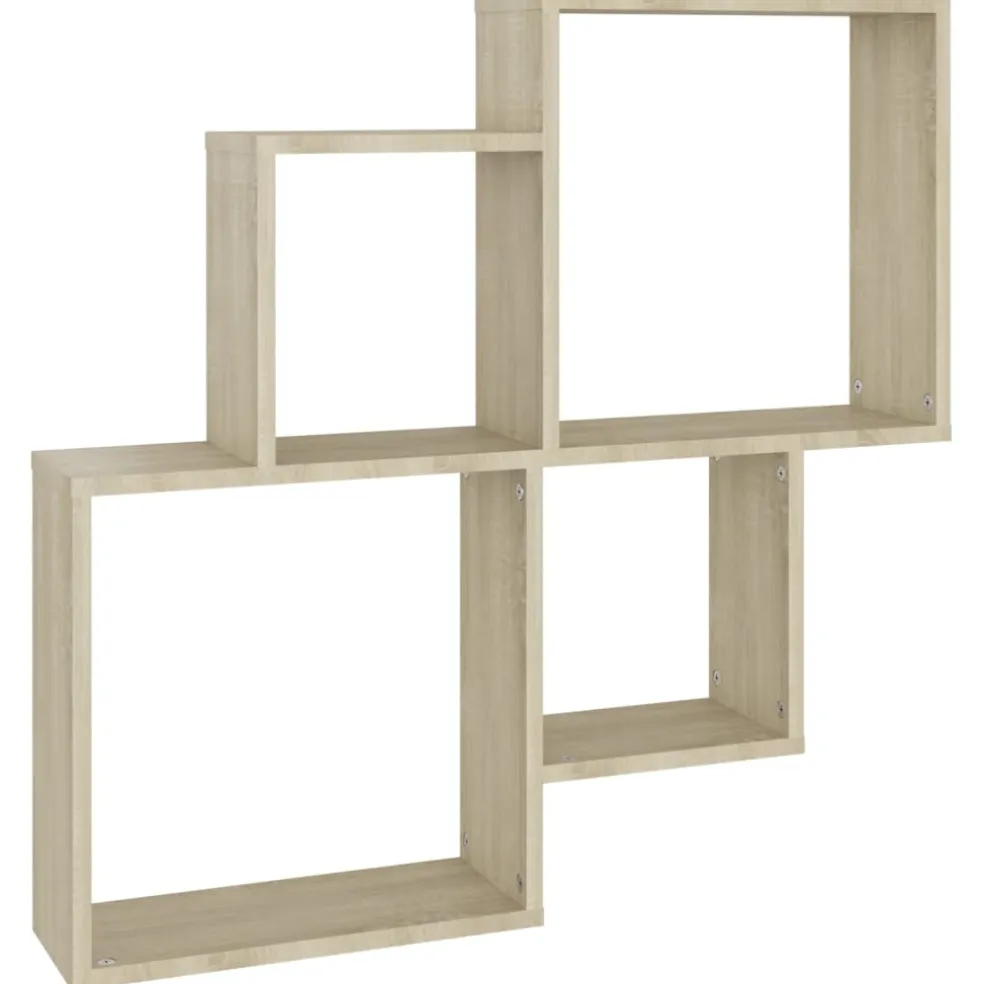 vidaXL Wandschap kubus 80x15x78,5 cm bewerkt hout sonoma eiken