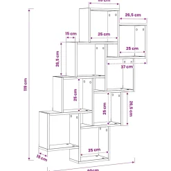 vidaXL Wandschap kubus 90x15x119 cm bewerkt hout sonoma eikenkleurig