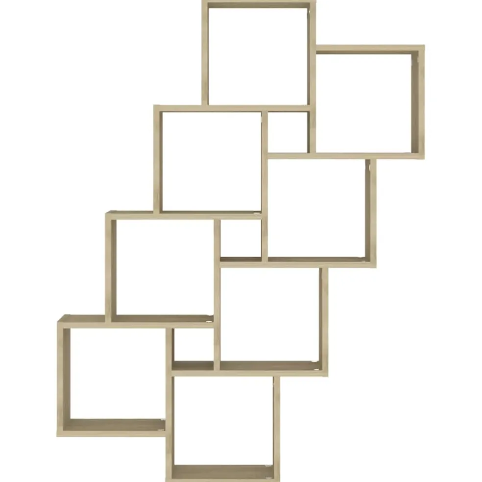 vidaXL Wandschap kubus 90x15x119 cm bewerkt hout sonoma eikenkleurig