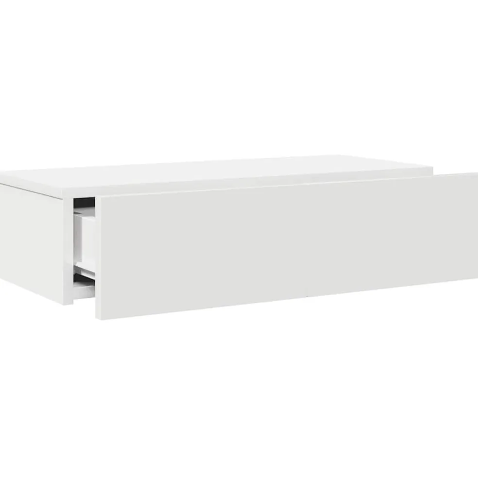 vidaXL Wandschap met lades 60x26,5x15 cm bewerkt hout wit