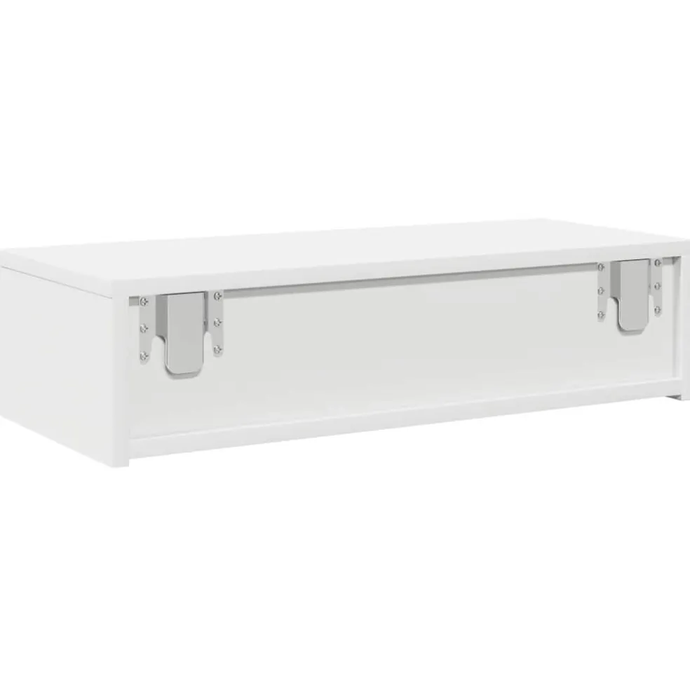 vidaXL Wandschap met lades 60x26,5x15 cm bewerkt hout wit