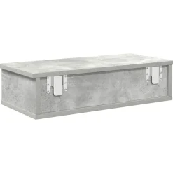 vidaXL Wandschap met lades 60x28x15 cm bewerkt hout betongrijs