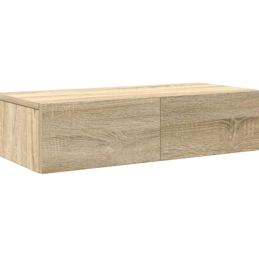 vidaXL Wandschap met lades 60x26,5x15cm bewerkt hout sonoma eikenkleur