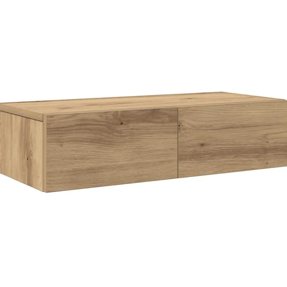 vidaXL Wandschap met lades 60x26,5x15 cm bewerkt hout artisanaal eiken