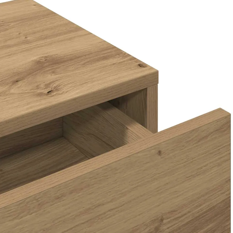 vidaXL Wandschap met lades 60x26,5x15 cm bewerkt hout artisanaal eiken