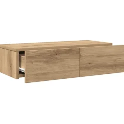 vidaXL Wandschap met lades 60x26,5x15 cm bewerkt hout artisanaal eiken