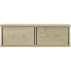 vidaXL Wandschap met lades 60x26x18,5 cm bewerkt hout sonoma eiken