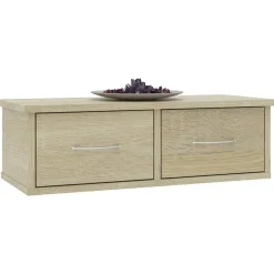 vidaXL Wandschap met lades 60x26x18,5 cm bewerkt hout sonoma eiken