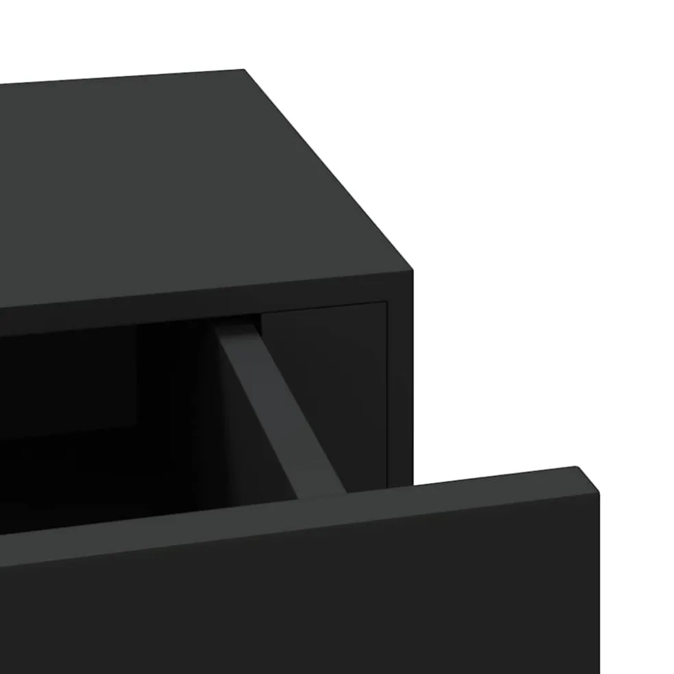 vidaXL Wandschap met lade 40x23,5x10 cm MDF zwart
