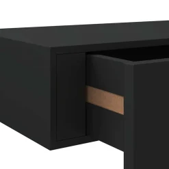 vidaXL Wandschap met lade 40x23,5x10 cm MDF zwart