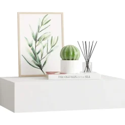 vidaXL Wandschap met lade 40x23,5x10 cm MDF wit