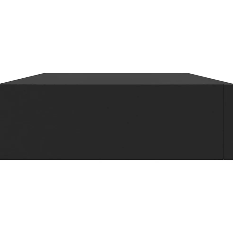 vidaXL Wandschap met lade zwevend 48x25x8 cm zwart