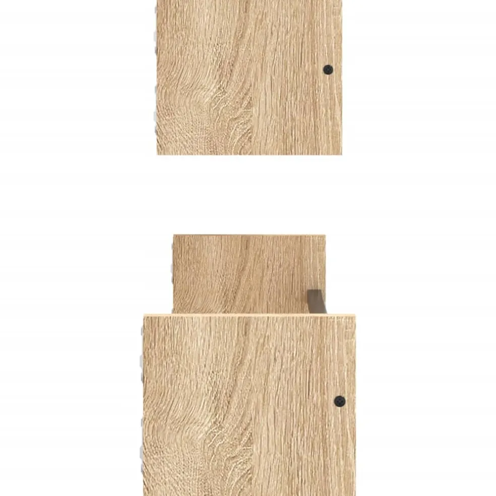vidaXL Wandschappen met stangen 2 st 60x16x14 cm sonoma eikenkleurig