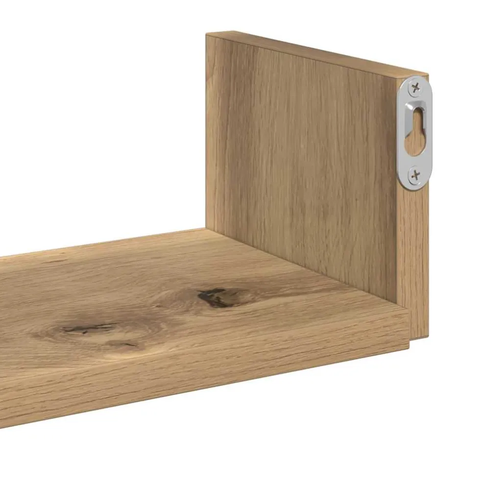 vidaXL Wandschappen 3 st bewerkt hout artisanaal eiken
