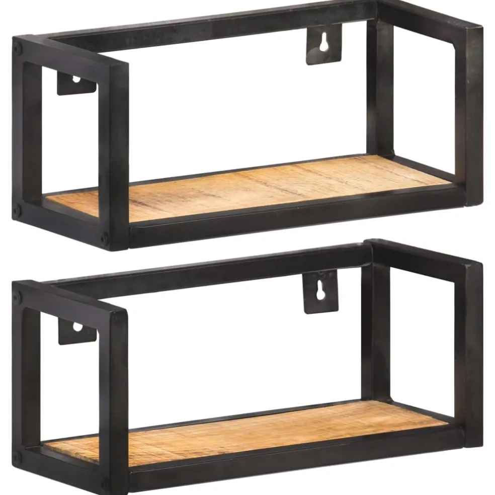 vidaXL Wandschappen 2 st 40 cm ruw mangohout