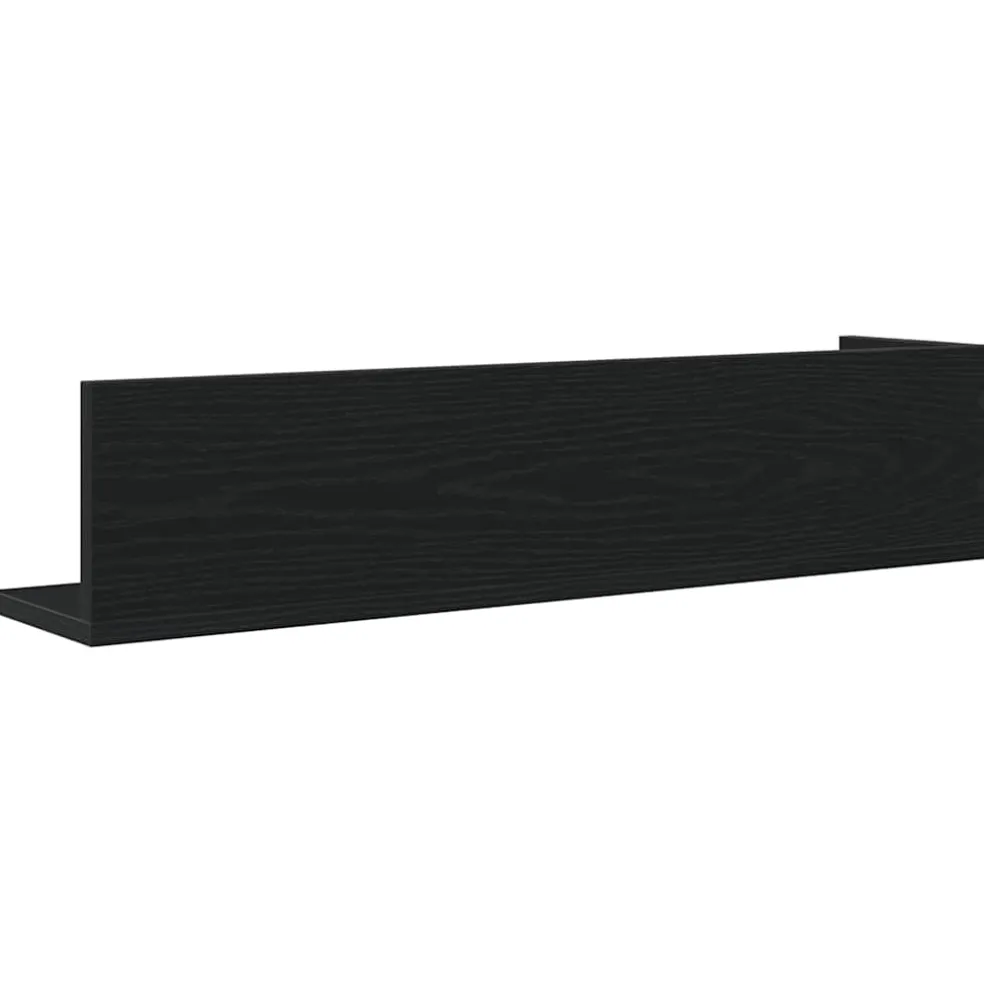 vidaXL Wandschappen 2 st 75x16,5x16,5 cm bewerkt hout zwart